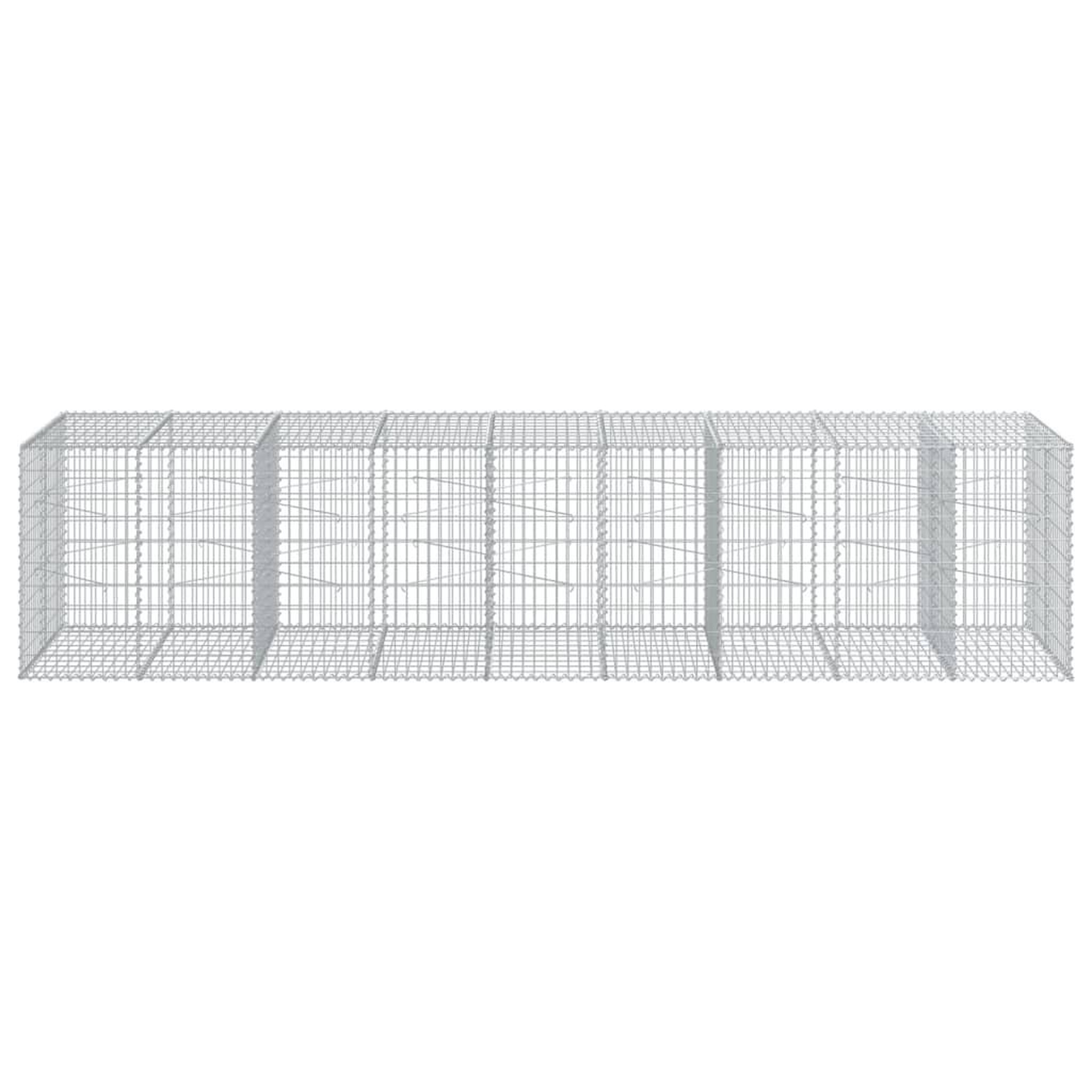 Voir la diapositive 3 : VIDAXL Panier gabion avec couvercle 450x100x100 cm fer galvanise