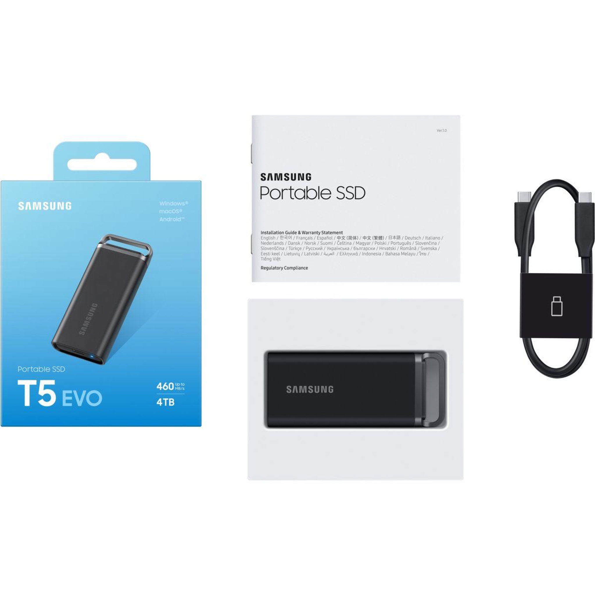 Voir la diapositive 4 : Samsung Disque dur SSD externe 4To T5 Evo