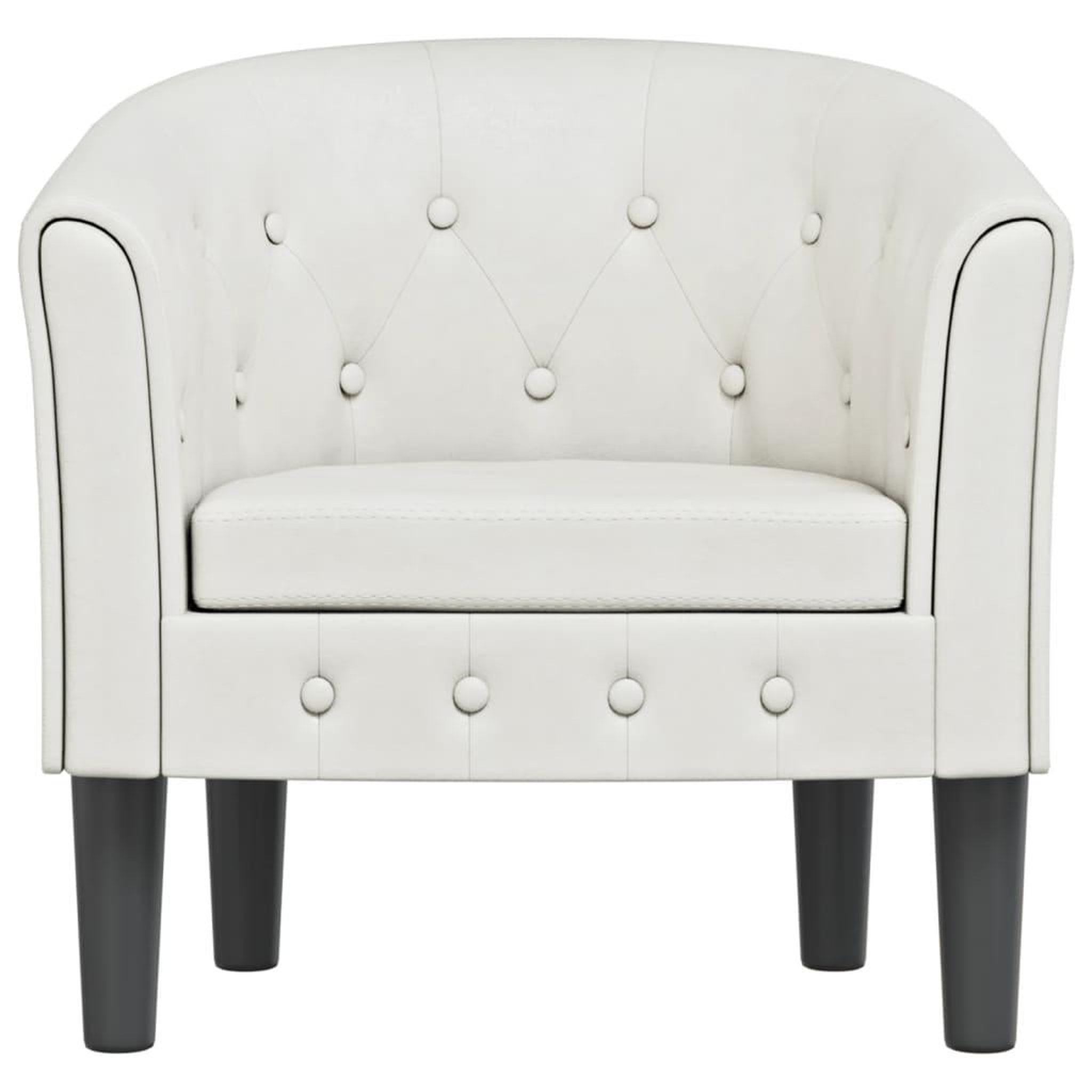 Voir la diapositive 3 : VIDAXL Chaise cabriolet blanc similicuir