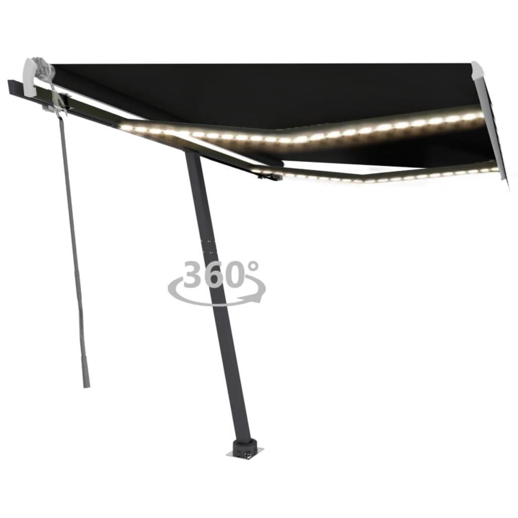 Voir la diapositive 1 : VIDAXL Auvent manuel retractable avec LED 300x250 cm Anthracite