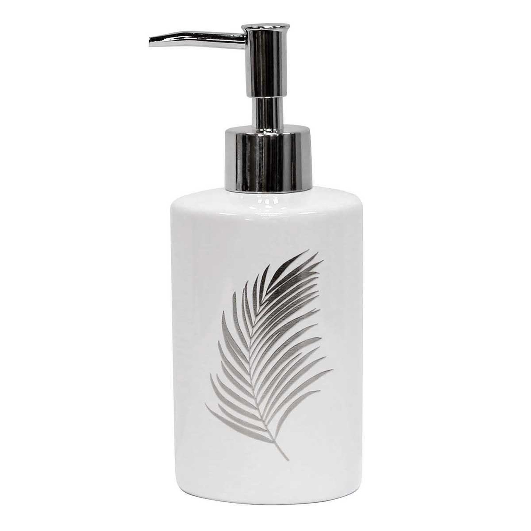 Douceur d'Intérieur Distributeur de savon imprimé  orbella  17cm blanc & argent