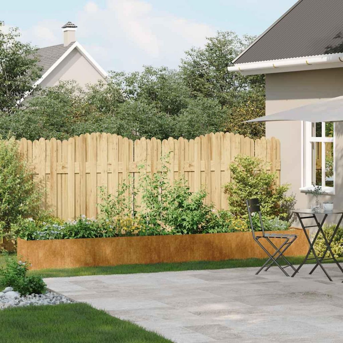 VIDAXL Jardiniere rouille 360x40x40 cm acier inoxydable