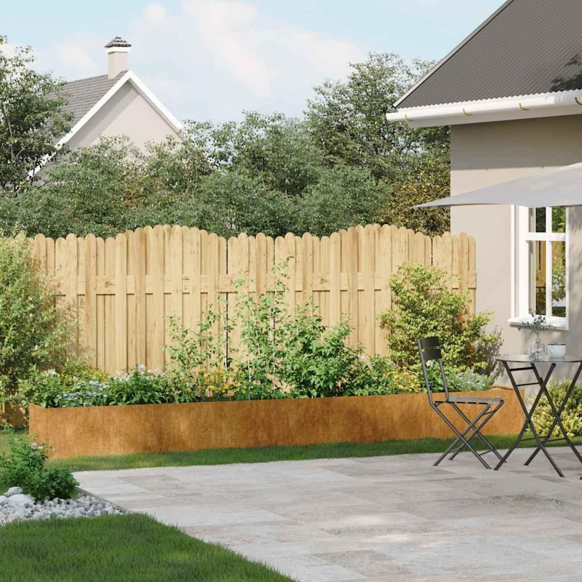 VIDAXL Jardiniere rouille 360x40x40 cm acier inoxydable