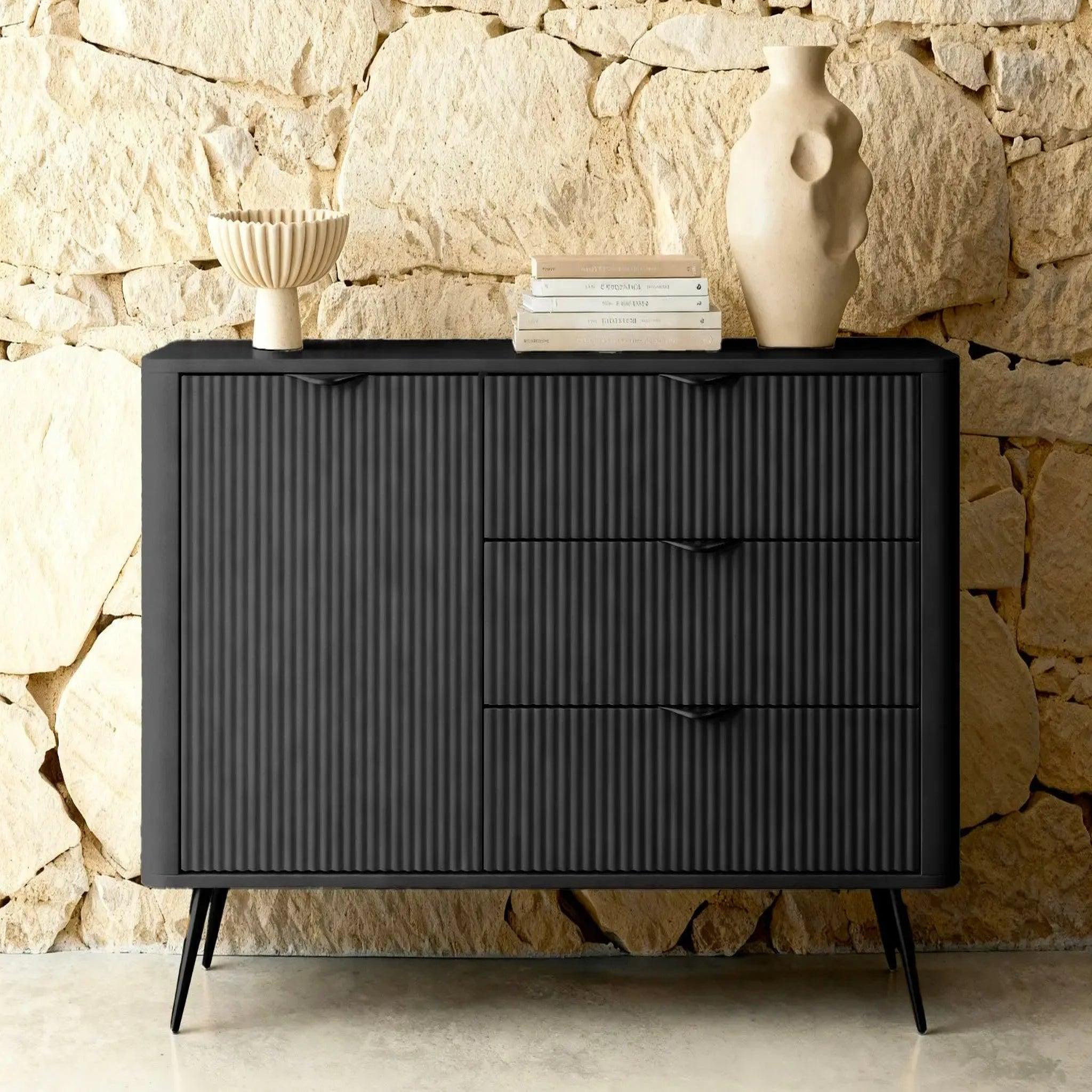 Voir la diapositive 2 : CASANOVA PARIS Joudy mini - mini buffet 138cmeffet rainuré