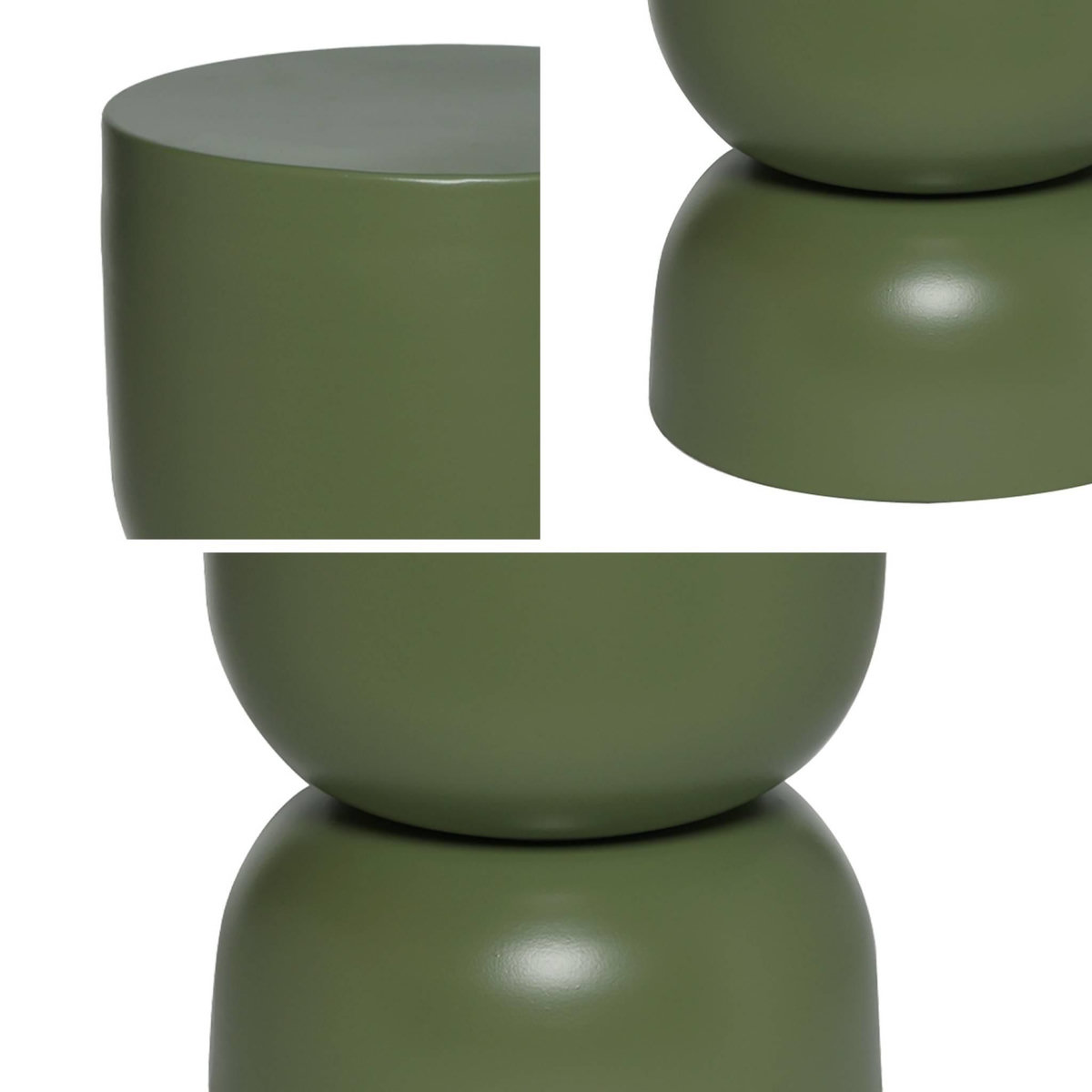 SWEEEK Table d'appoint. bout de canapé. table de chevet en métal. vert kaki Madi Ø32 x H 42cm