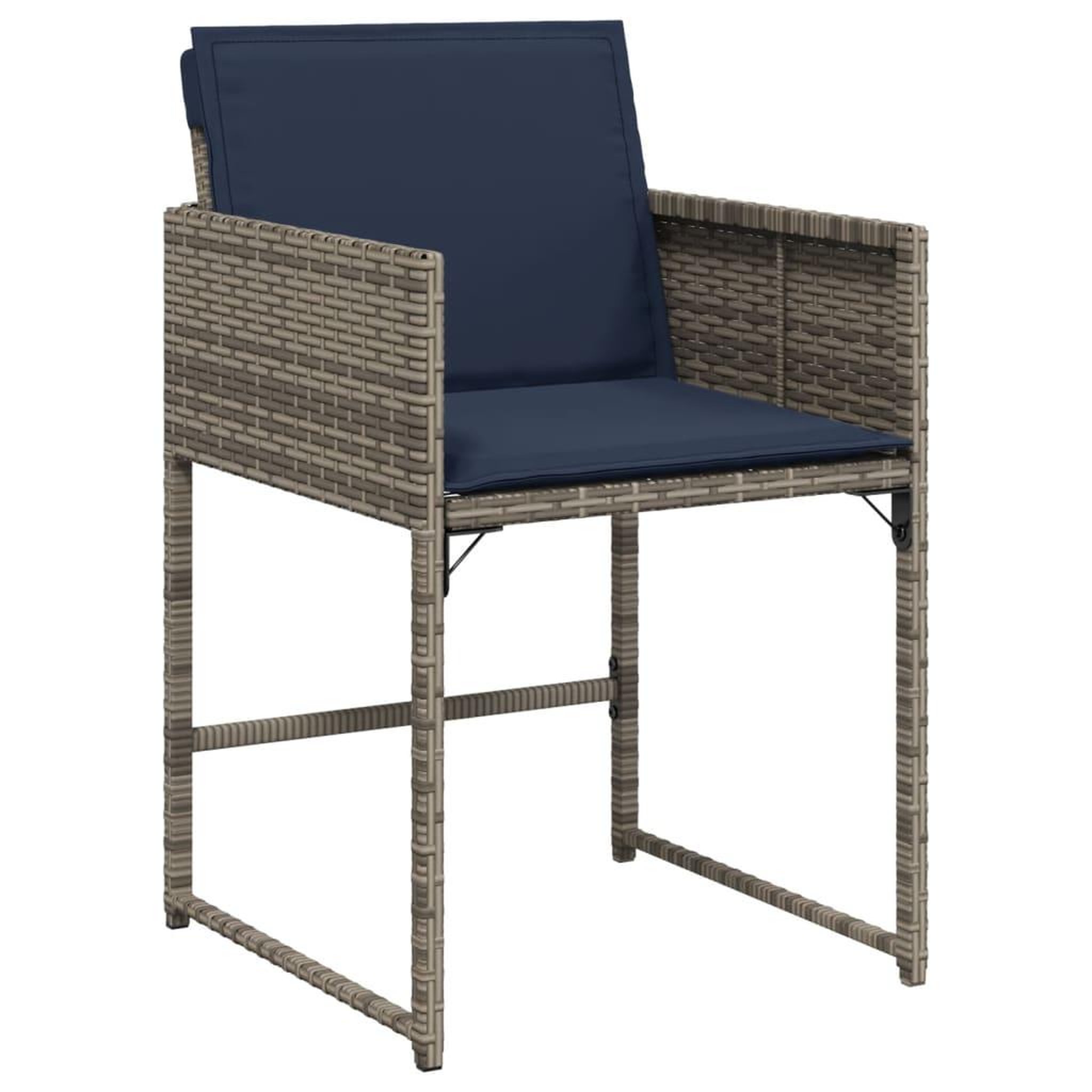 Voir la diapositive 3 : VIDAXL Chaises de jardin avec coussins lot de 4 gris resine tressee
