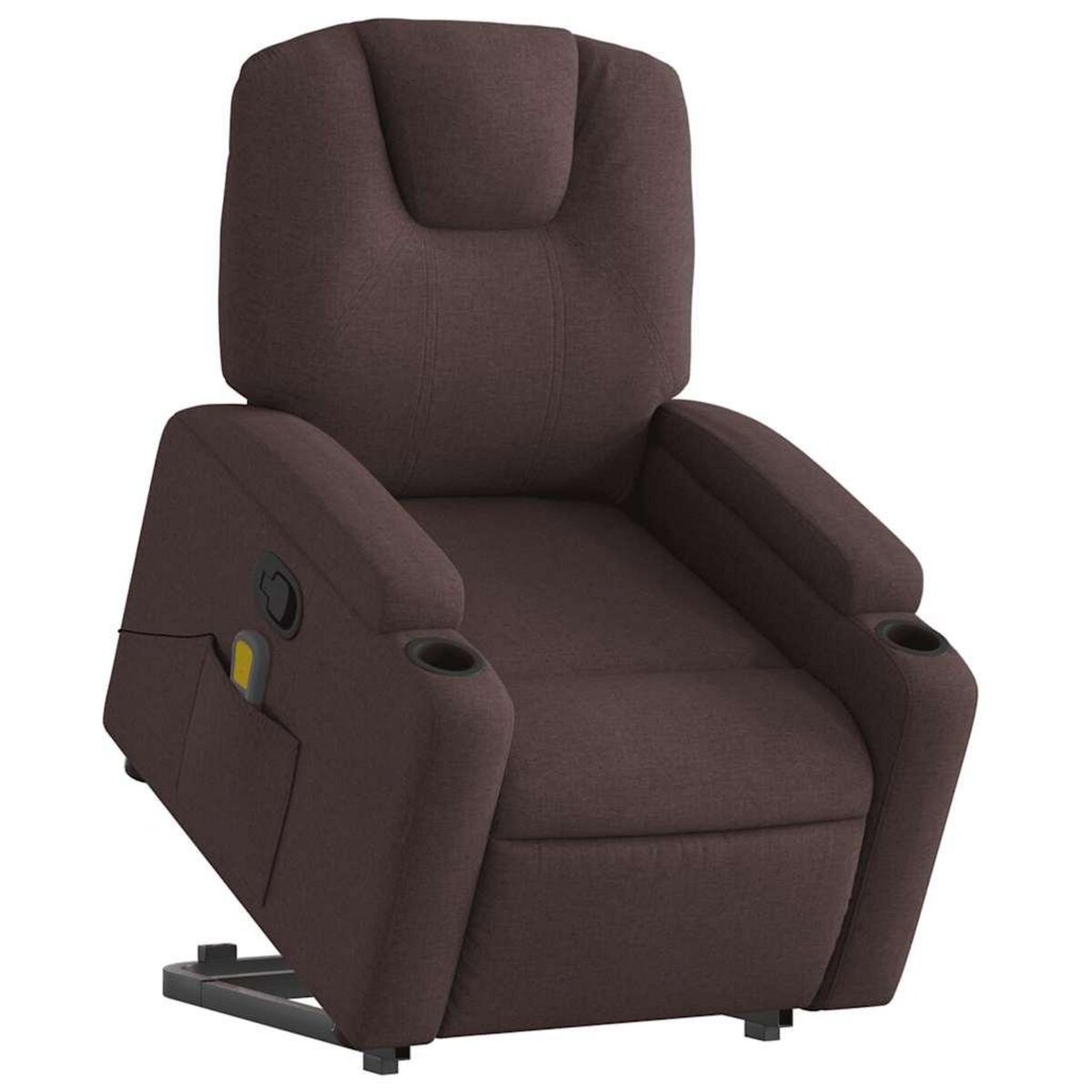 VIDAXL Fauteuil inclinable de massage Marron fonce Tissu
