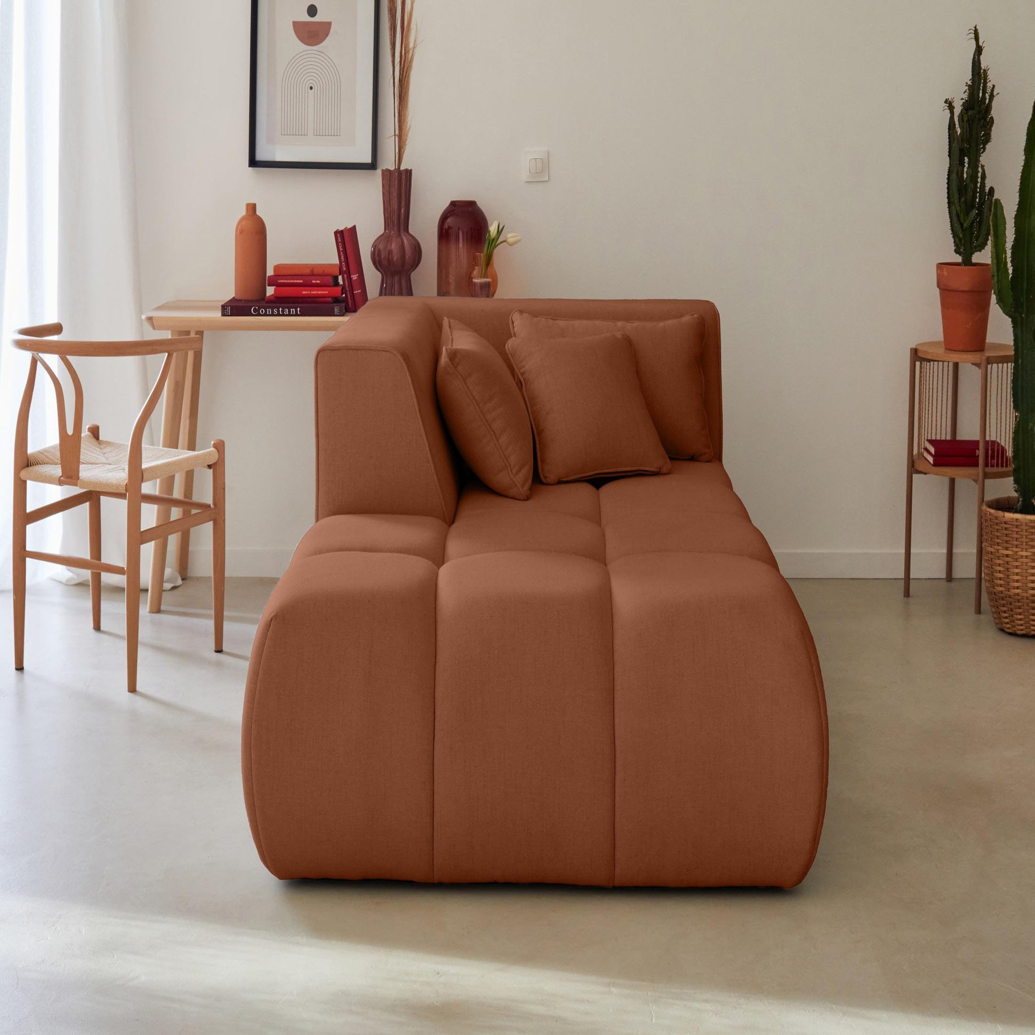 Voir la diapositive 2 : LISA DESIGN Caracas - module d'assise méridienne gauche - en tissu