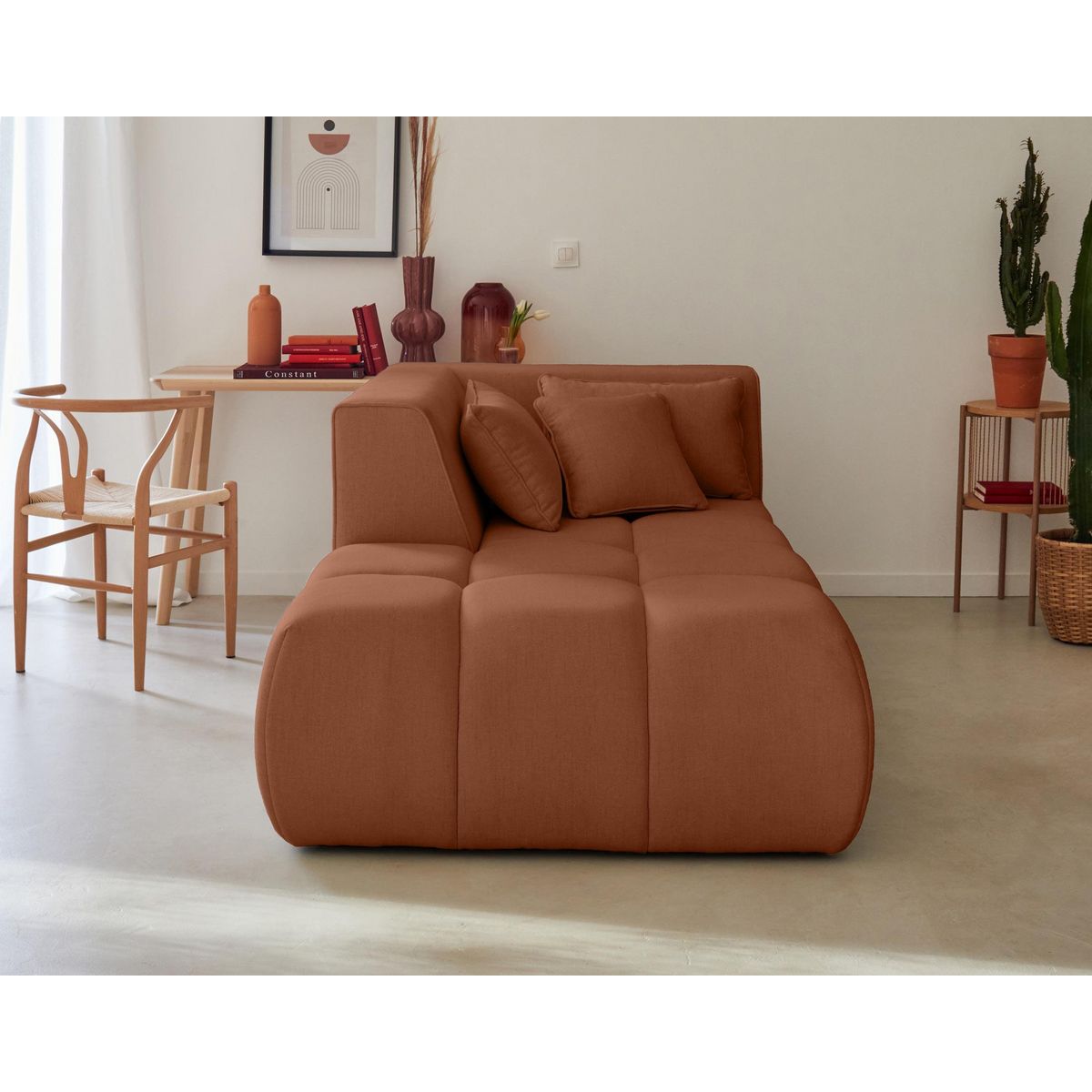 LISA DESIGN Caracas - module d'assise méridienne gauche - en tissu
