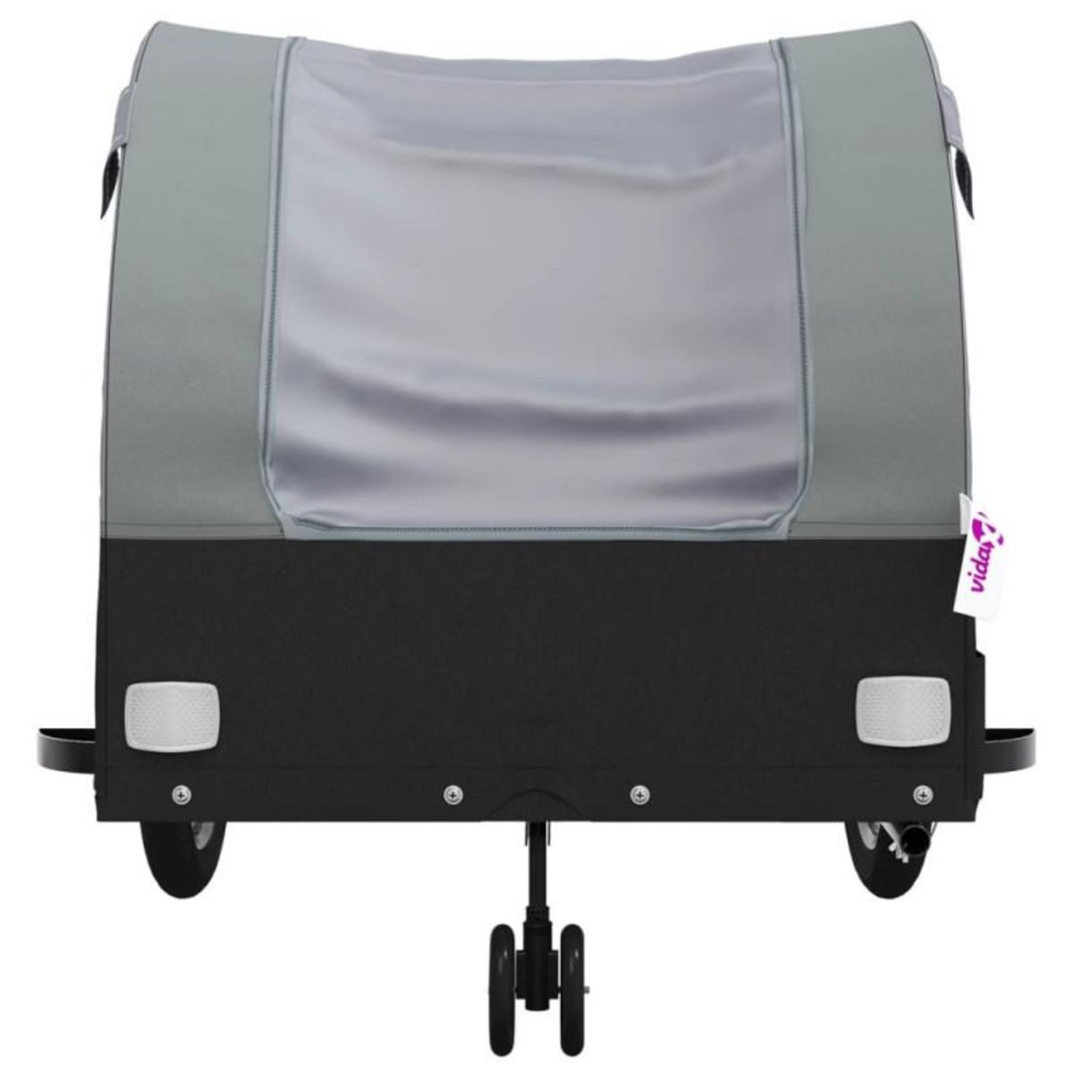VIDAXL Remorque de vélo noir et gris 45 kg fer