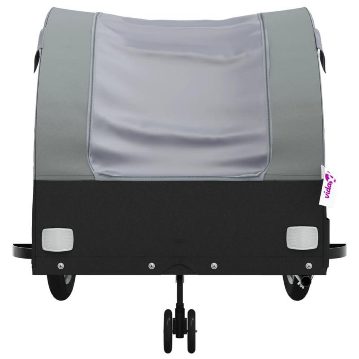 VIDAXL Remorque de vélo noir et gris 45 kg fer