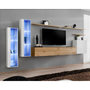 Voir la diapositive 1 : Paris Prix Meuble TV Mural Design  Switch XI  330cm Blanc & Naturel