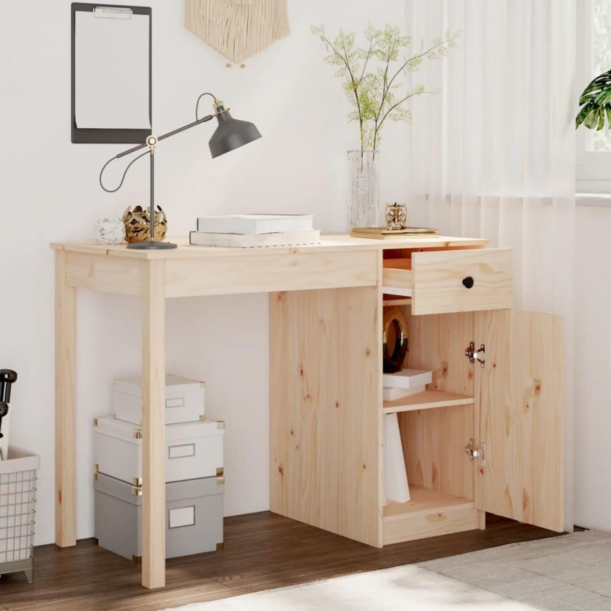 VIDAXL Bureau 100x50x75 cm Bois massif de pin