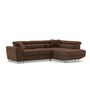 Voir la diapositive 2 : BEST MOBILIER Baoji - canapé d'angle droit 5 places convertible avec têtières et coffre en velours côtelé
