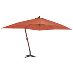 VIDAXL Parasol de jardin en porte-a-faux avec mat en bois terre cuite
