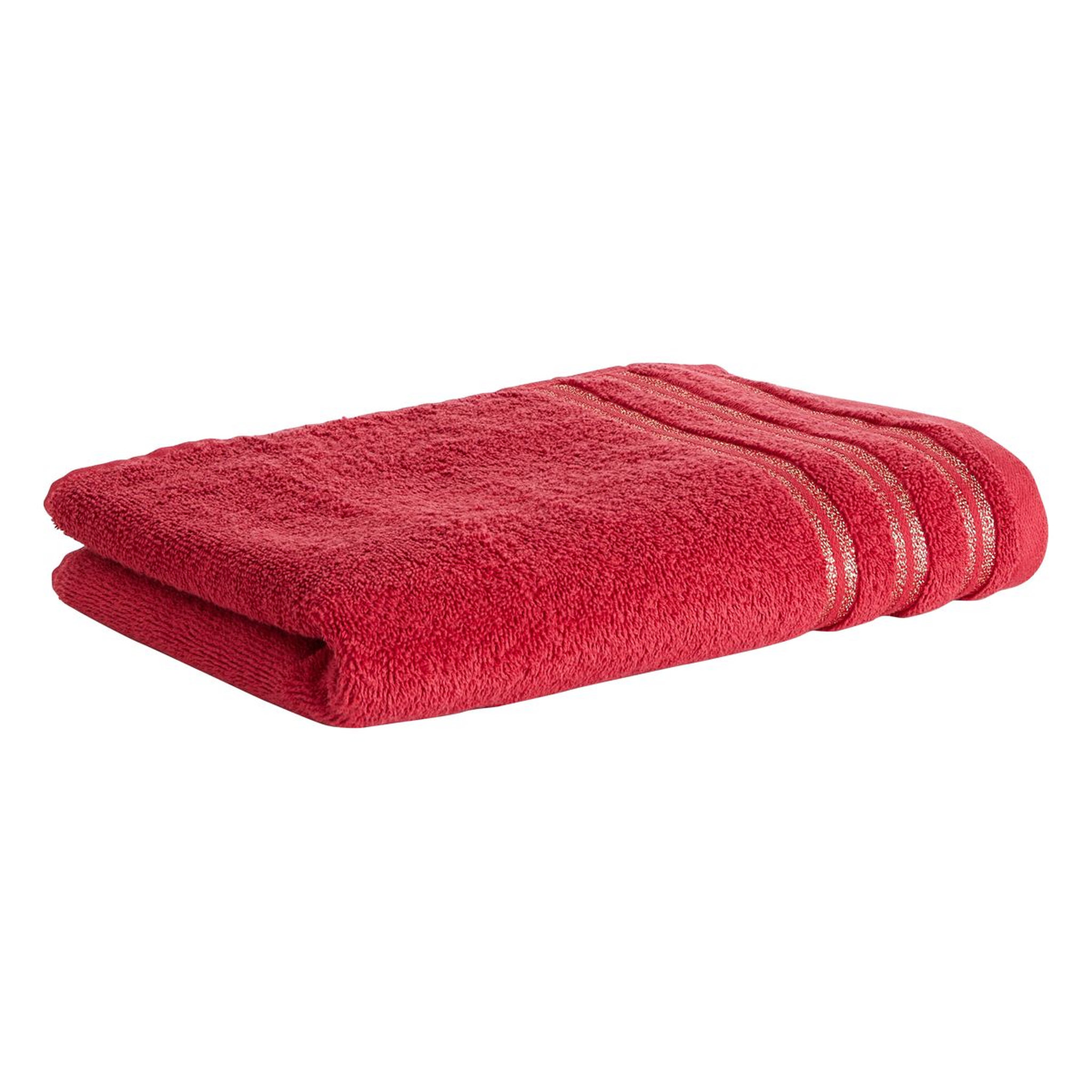 Voir la diapositive 1 : ACTUEL Maxi drap de bain uni en coton liteau lurex 500 g/m²