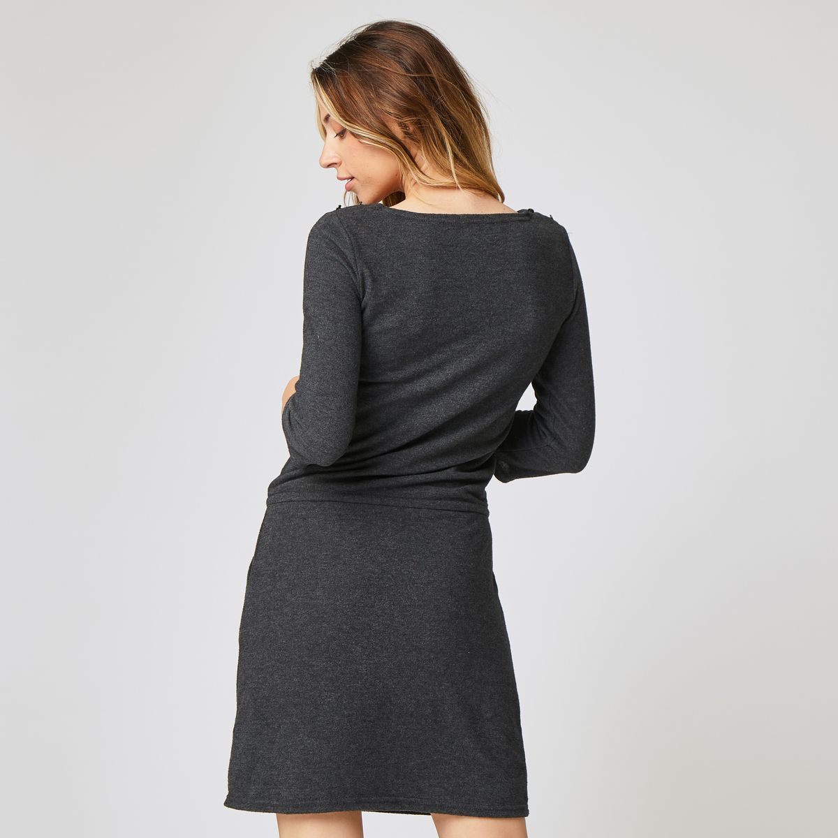 IN EXTENSO Robe col bateau grise femme