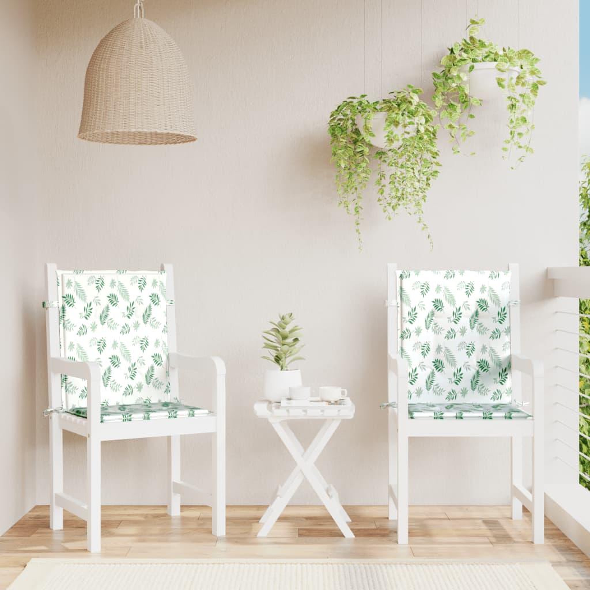 VIDAXL Coussins de chaise a dossier bas lot de 2 modele de feuille