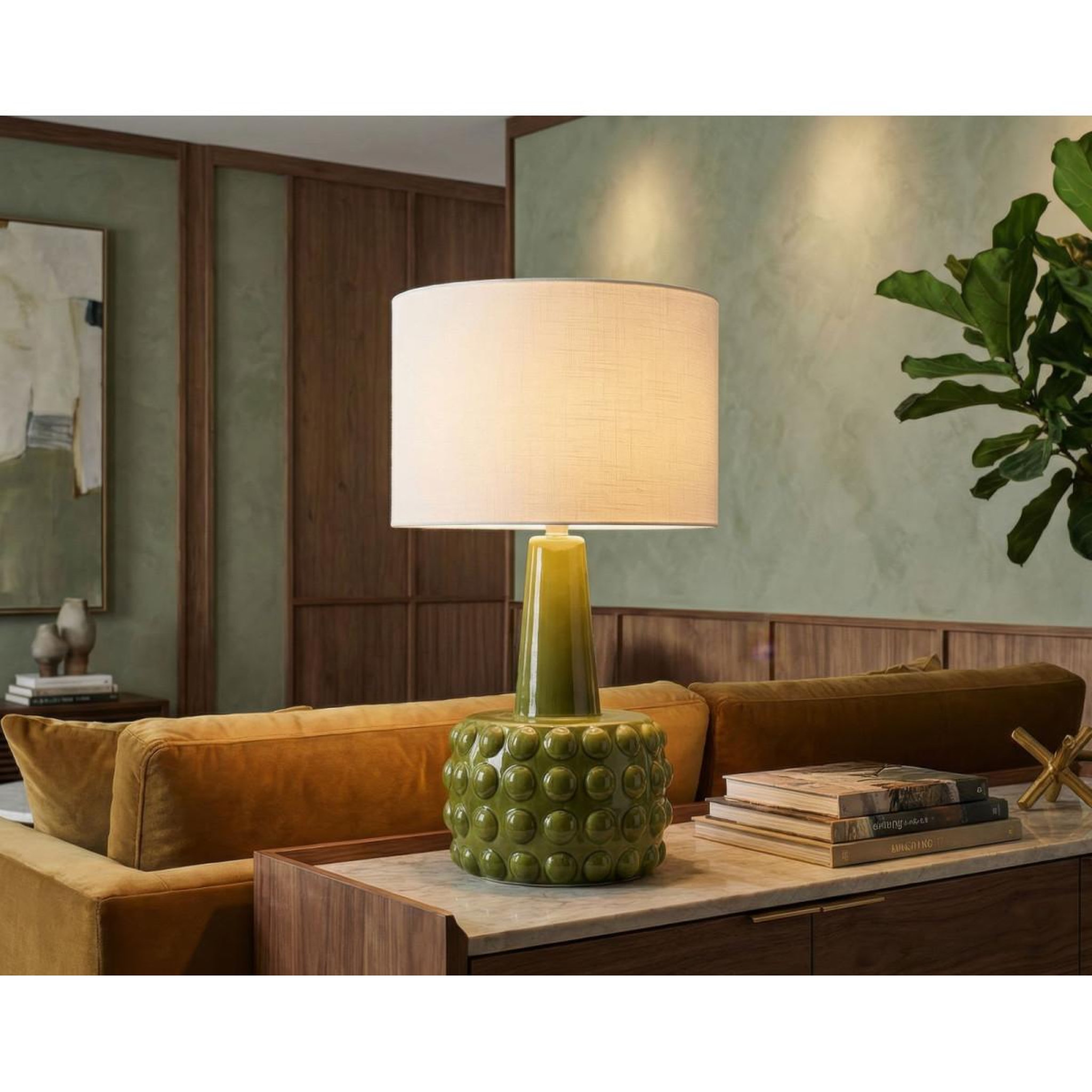 Voir la diapositive 5 : Paris Prix Lampe à poser en céramique  gress  51cm vert