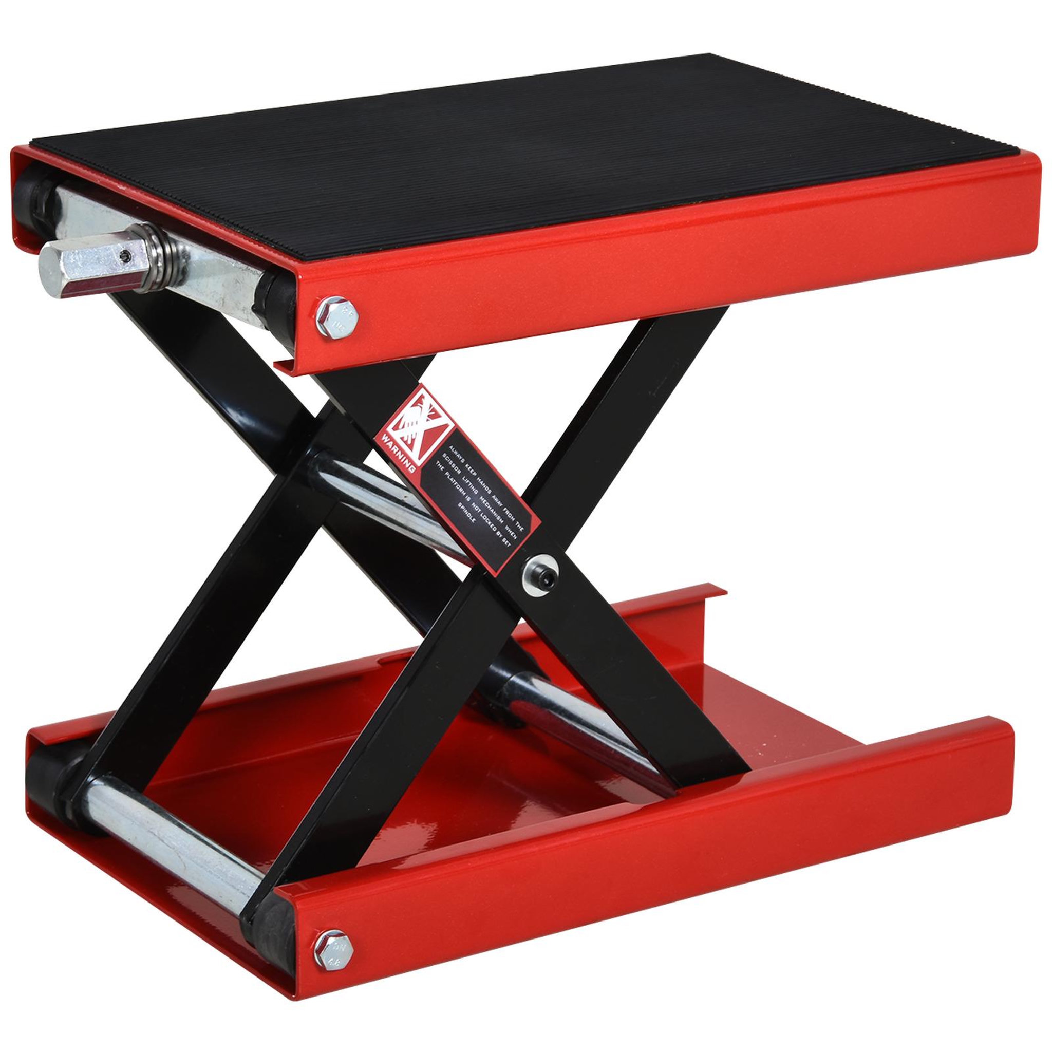 HOMCOM Lève moto béquille d'atelier stand moto tout-terrain moto cross supermotard hauteur réglable acier rouge et noir