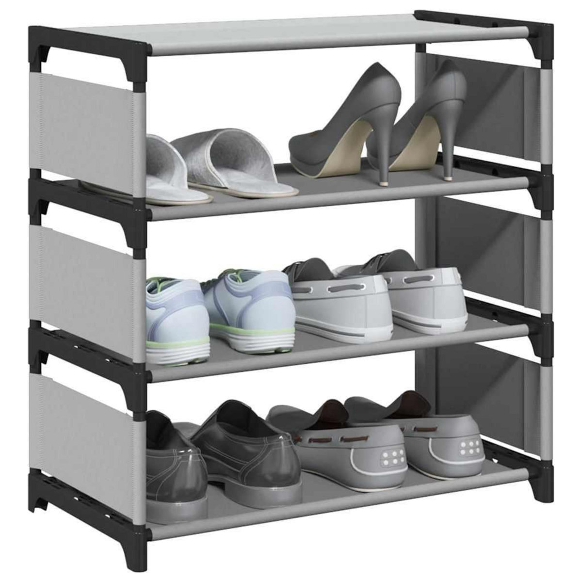 VIDAXL Etagere a chaussures 4 niveaux gris 54x28x55 cm tissu non-tisse