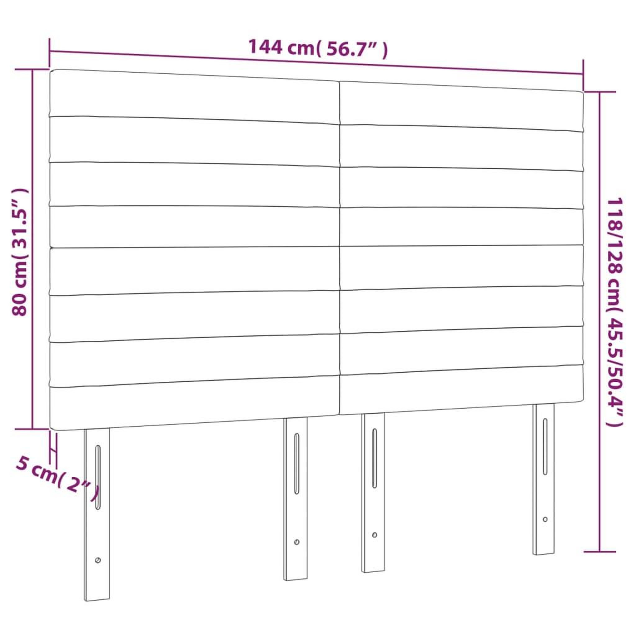 Voir la diapositive 6 : VIDAXL Tete de lit a LED Gris clair 144x5x118/128 cm Velours