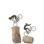 Voir la diapositive 2 : Paris Prix Lot de 2 Statuettes Déco  Cyclistes sur Pierre  46cm Beige