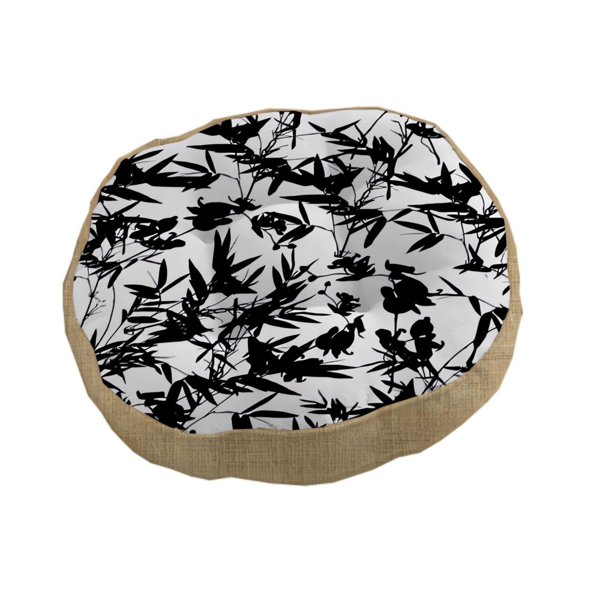 SOLEIL D'OCRE Coussin tapissier en coton rond 40x8 cm MAYLINE, par Soleil d'ocre