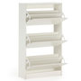 Voir la diapositive 3 : VS VENTA-STOCK Meuble à chaussures Angel, 3 portes, couleur blanche, pour 18 paires