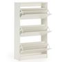 Voir la diapositive 3 : VS VENTA-STOCK Meuble à chaussures Angel, 3 portes, couleur blanche, pour 18 paires
