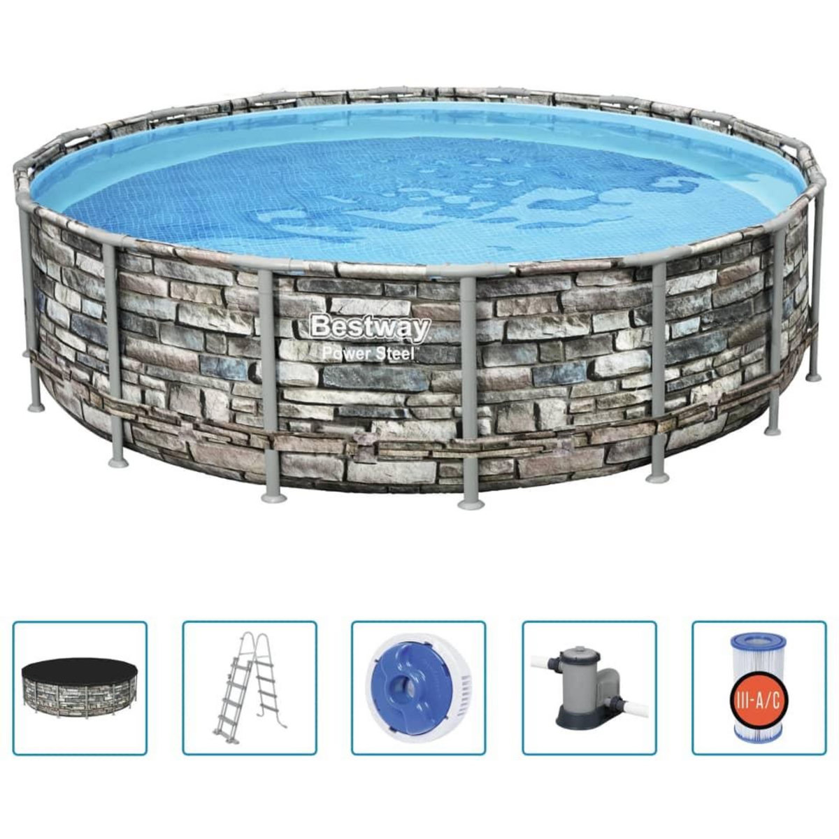 BESTWAY Bestway Ensemble de piscine Power Steel 488x122 cm