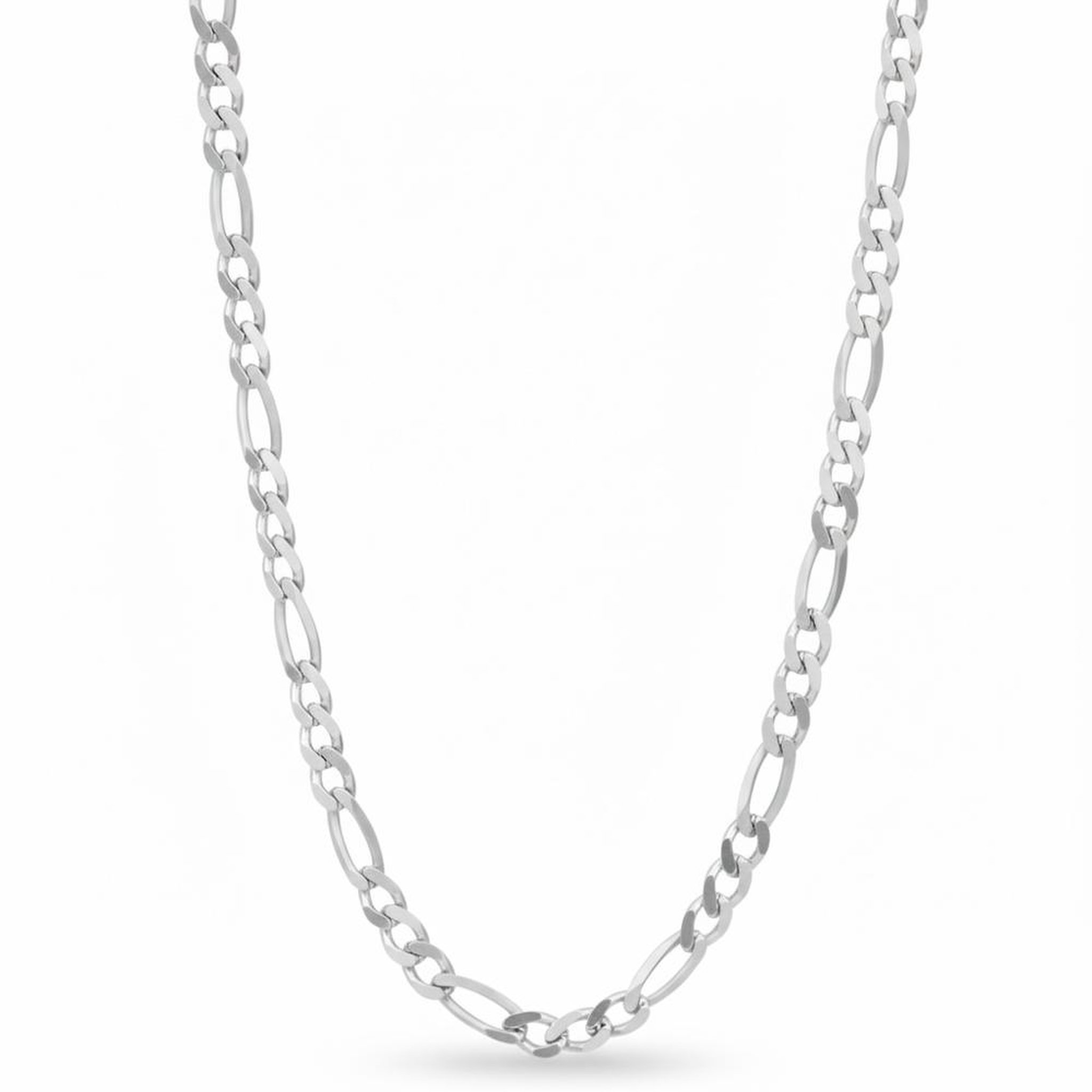 L'ATELIER D'AZUR Collier / Chaîne Homme Argent 925 - Maille Figaro Alternée 1+3 - 60cm
