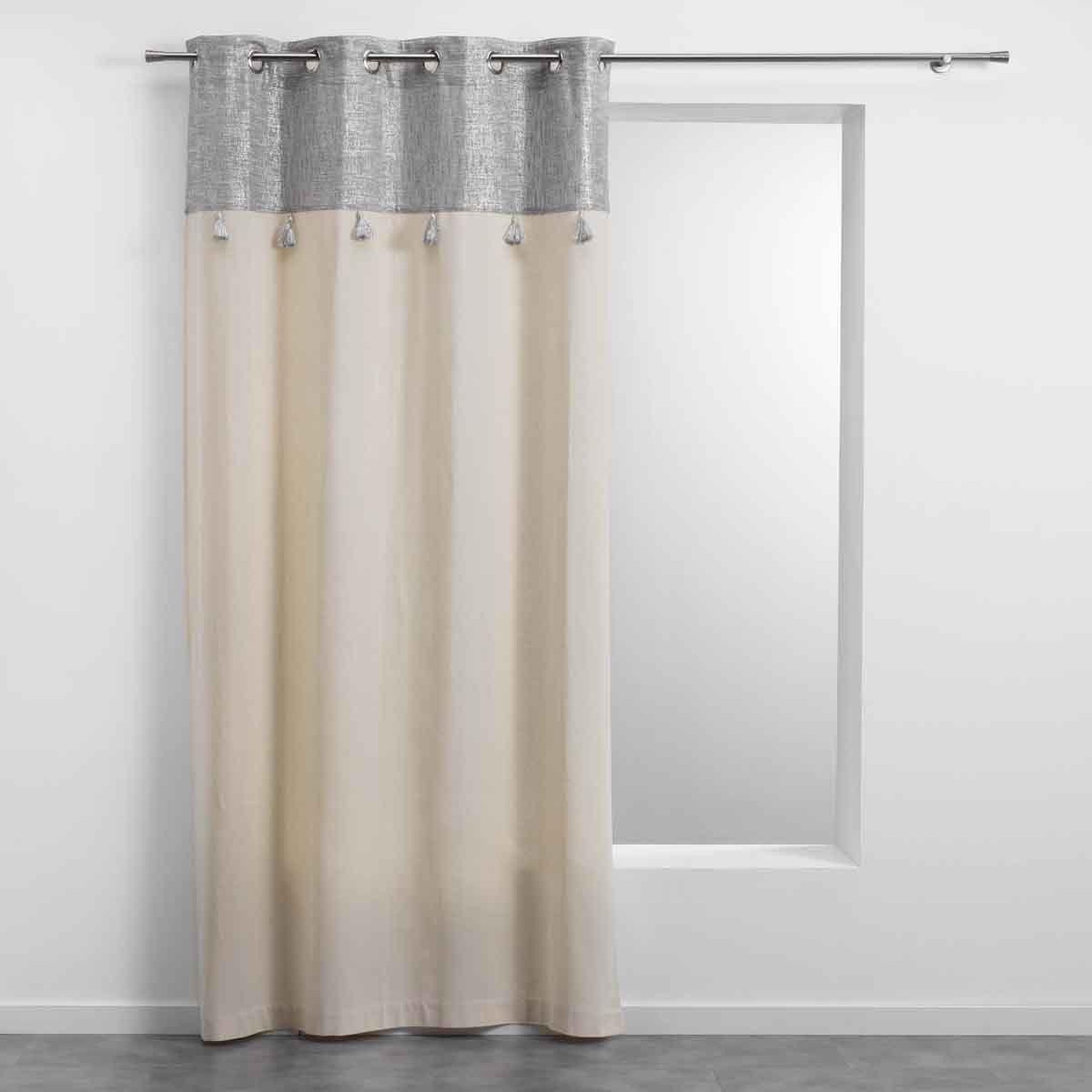 Douceur d'Intérieur Rideau à œillets  new sultan  140x240cm argent