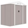 Voir la diapositive 1 : MARKET24 PLUTON Abri de jardin en métal 2,71 m² - 213 x 127 x 195 cm - Kit d'ancrage inclus, 2 portes coulissantes - Taupe