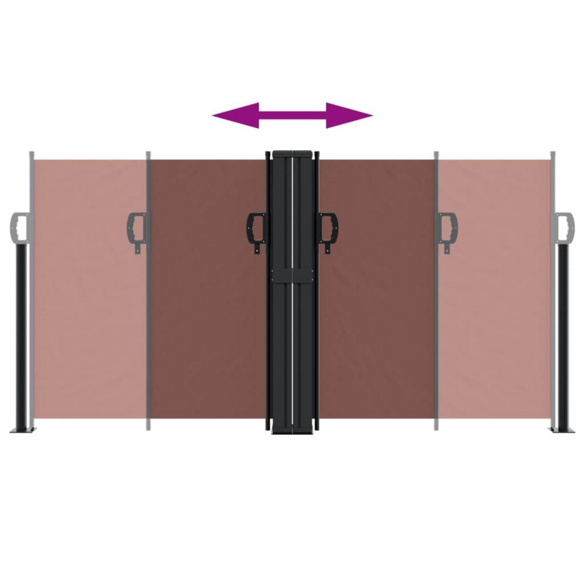 VIDAXL Auvent lateral retractable marron 120x600 cm