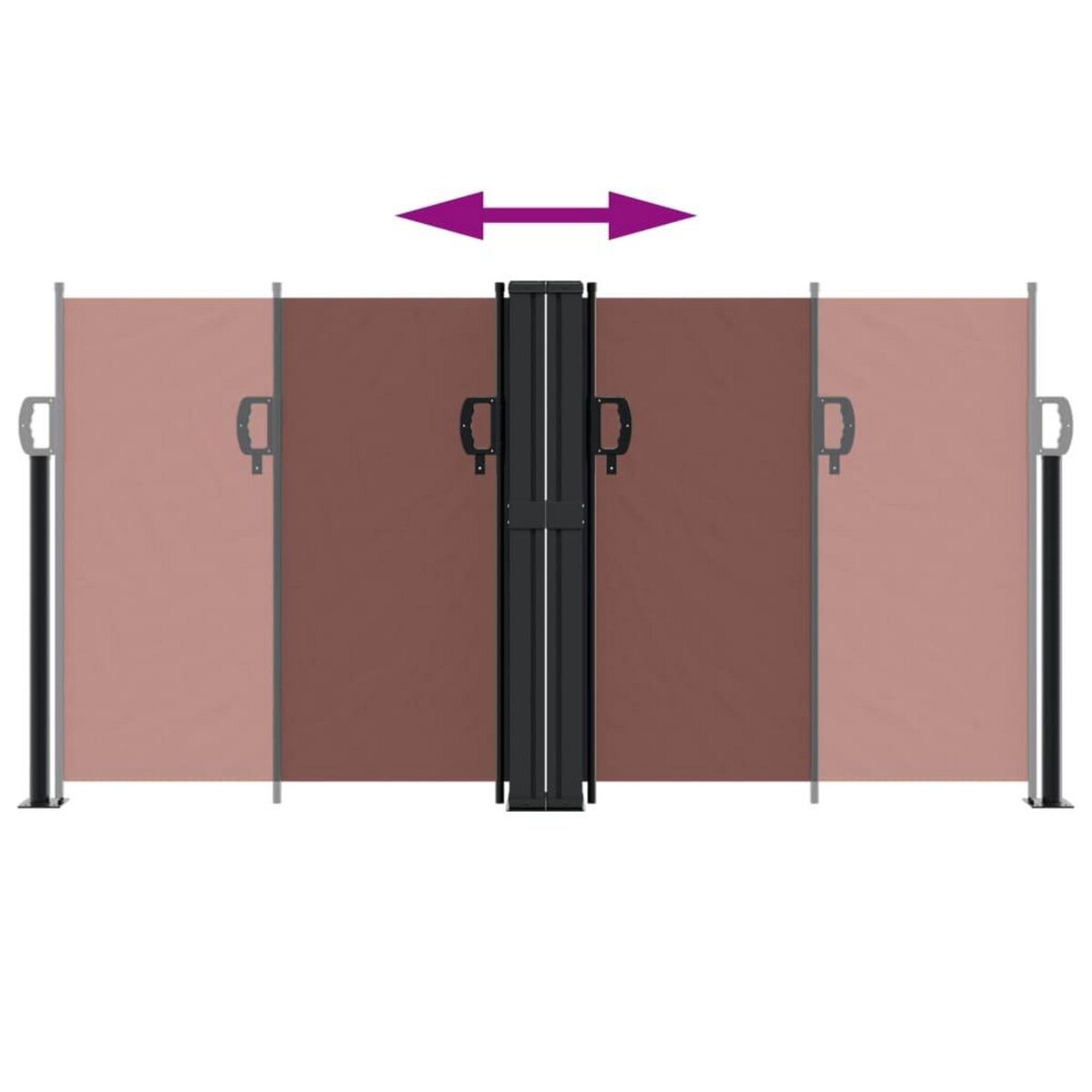 VIDAXL Auvent lateral retractable marron 120x600 cm