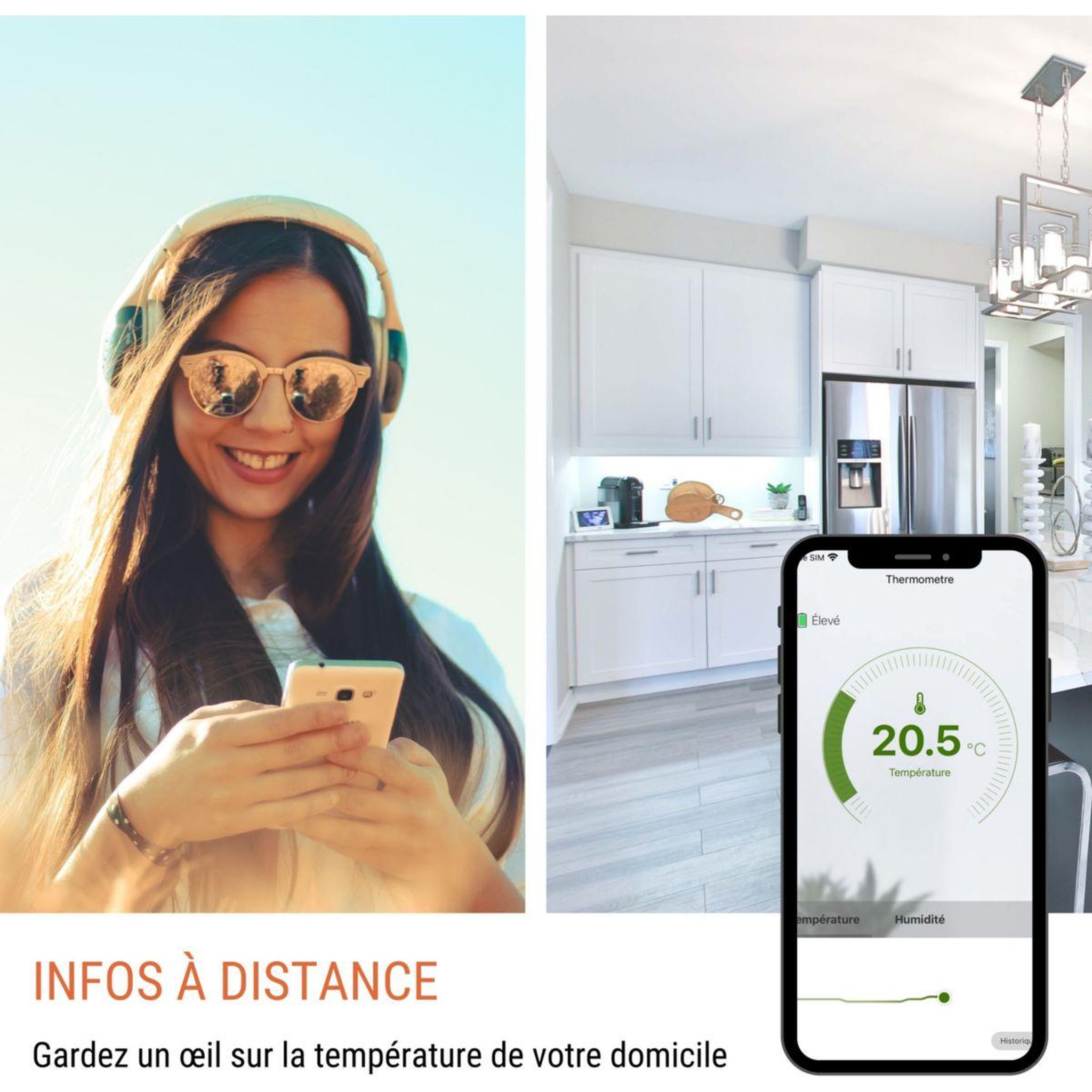 Voir la diapositive 4 : KONYKS Thermomètre connecté Termo Hygro