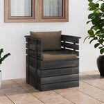 VIDAXL Fauteuil de jardin avec coussins Bois de pin