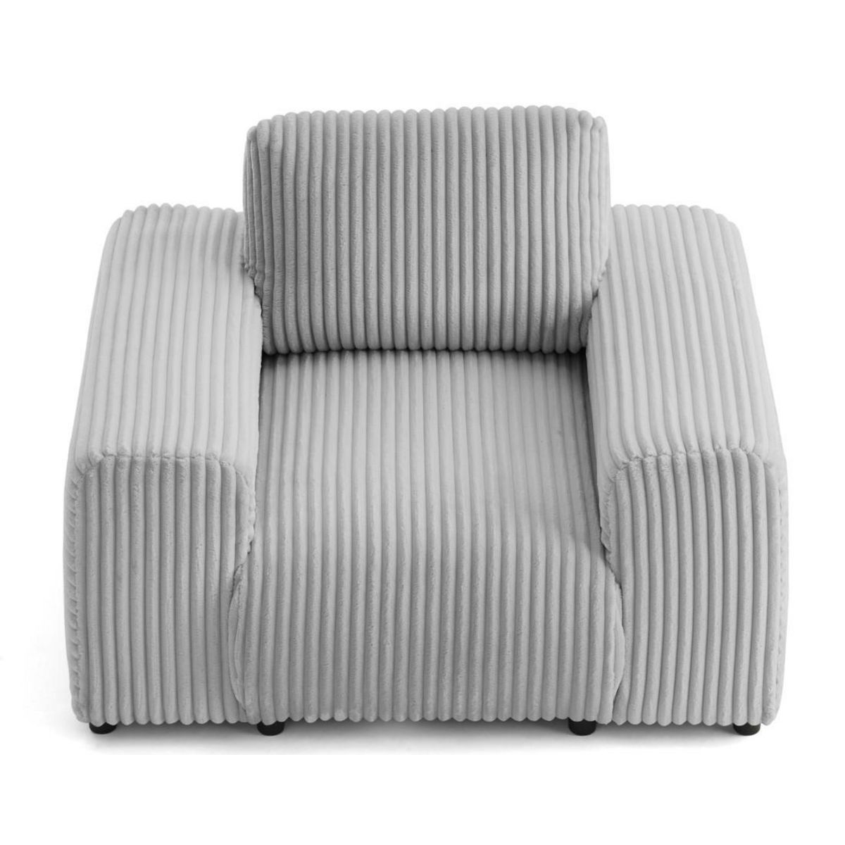 LISA DESIGN Garance - fauteuil en velours côtelé grosses côtes