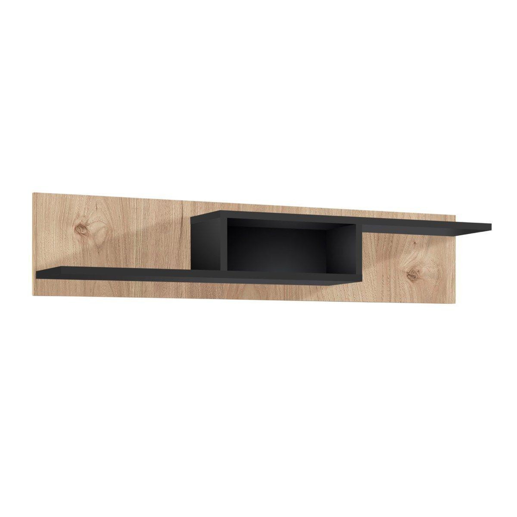 Voir la diapositive 3 : Paris Prix Étagère murale  cross  150cm naturel & noir
