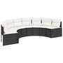 Voir la diapositive 4 : VIDAXL Canape de jardin table coussins demi-rond noir resine tressee