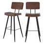 Voir la diapositive 1 : Rendez vous déco Lot de 2 chaises de bar grises/noires en cuir synthétique 75.5 cm - Texas