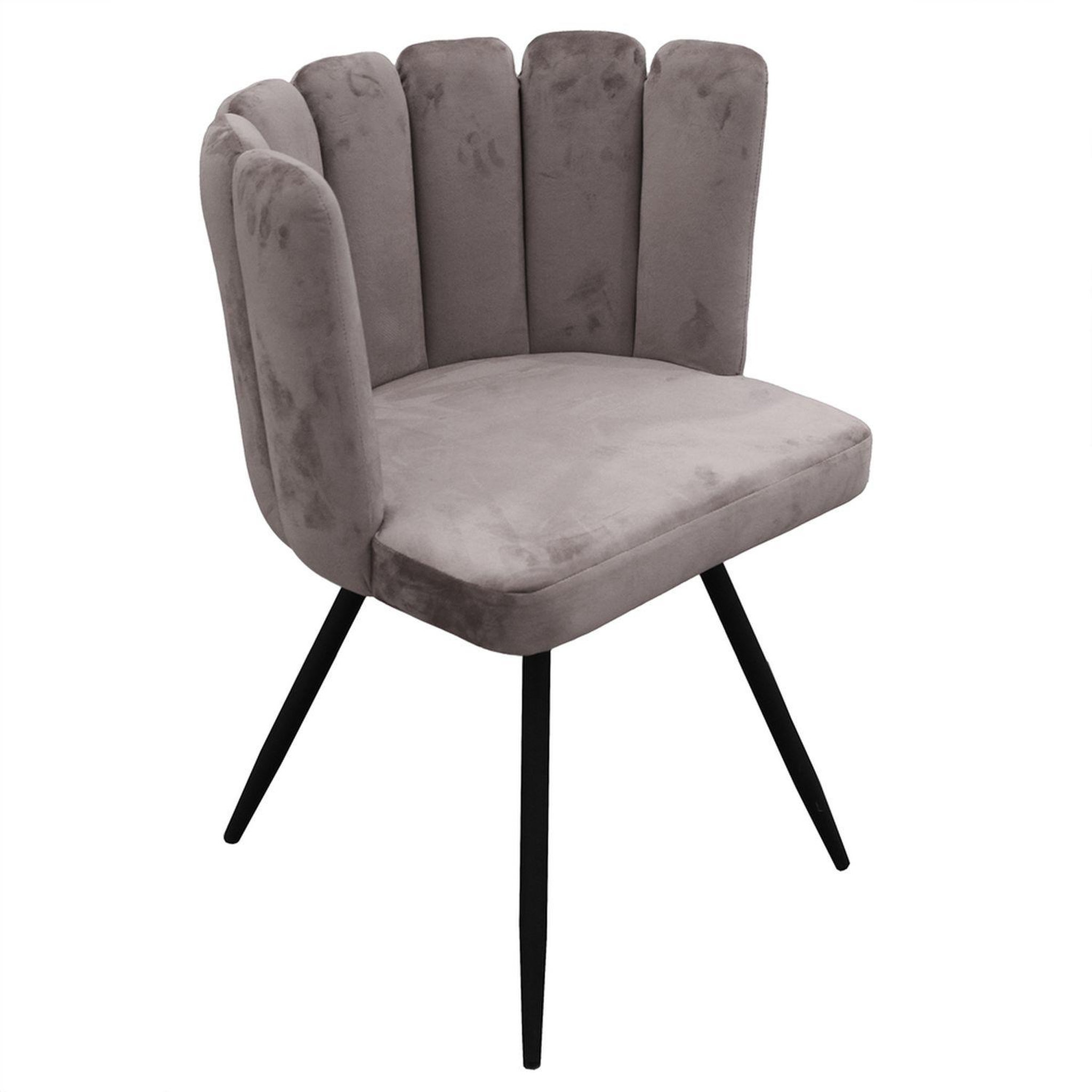 The Home Deco Factory Chaise design effet velours ariel. Coloris disponibles : Noir, Gris, Rose, Bleu
