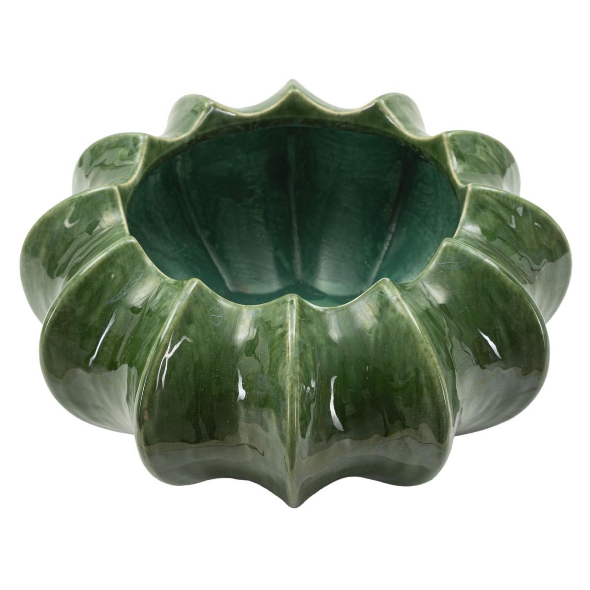 Voir la diapositive 2 : Paris Prix Cache-pot en céramique  cactus  31cm vert