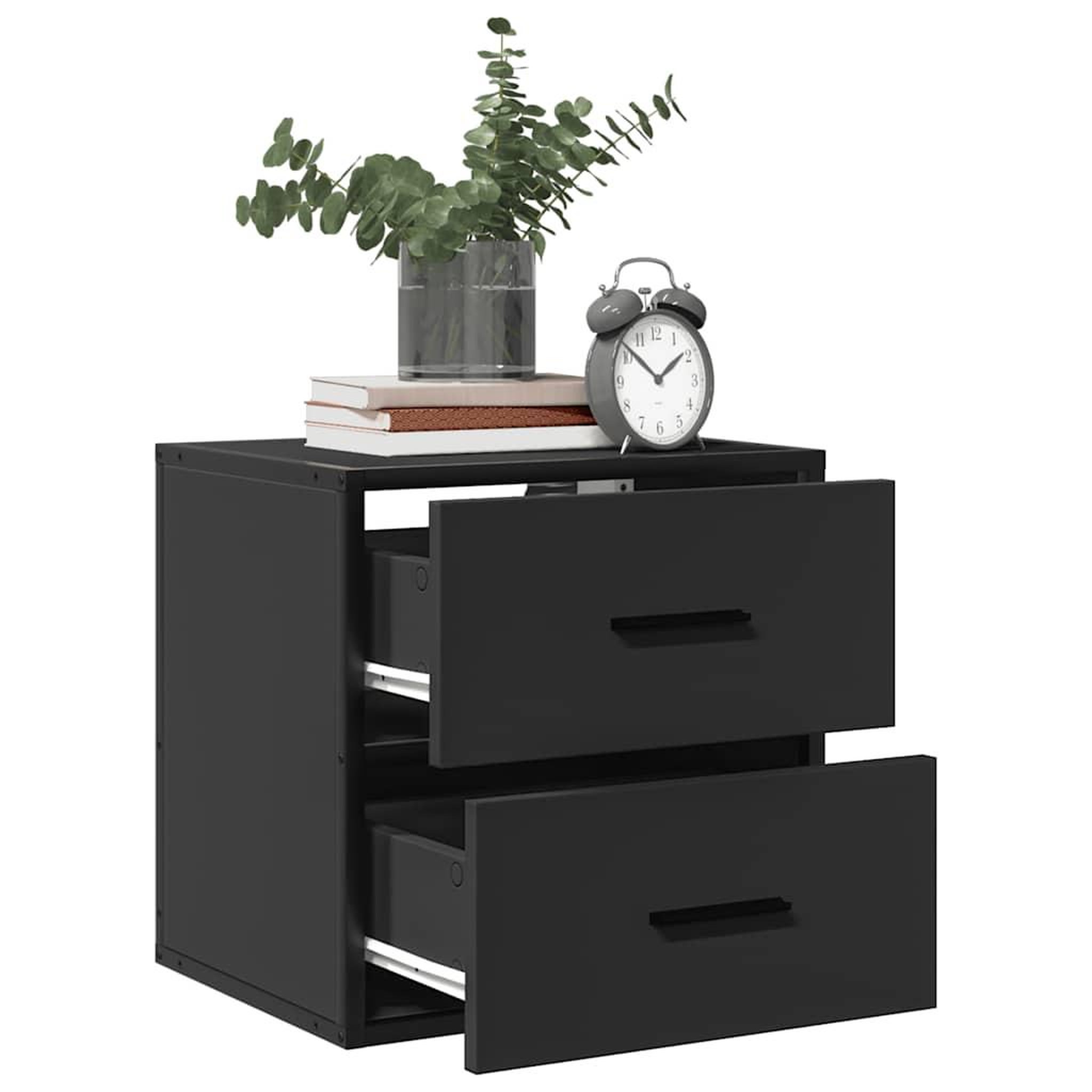 Voir la diapositive 4 : VIDAXL Table de chevet murale noir 40x31x39,5 cm