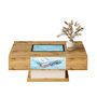 Voir la diapositive 1 : MERAX Table Basse Avec 2 Tiroirs, 1 Nich Et LED