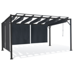 ID MARKET Pergola édition luxe lames orientables 3x3 M et 4 stores gris anthracite