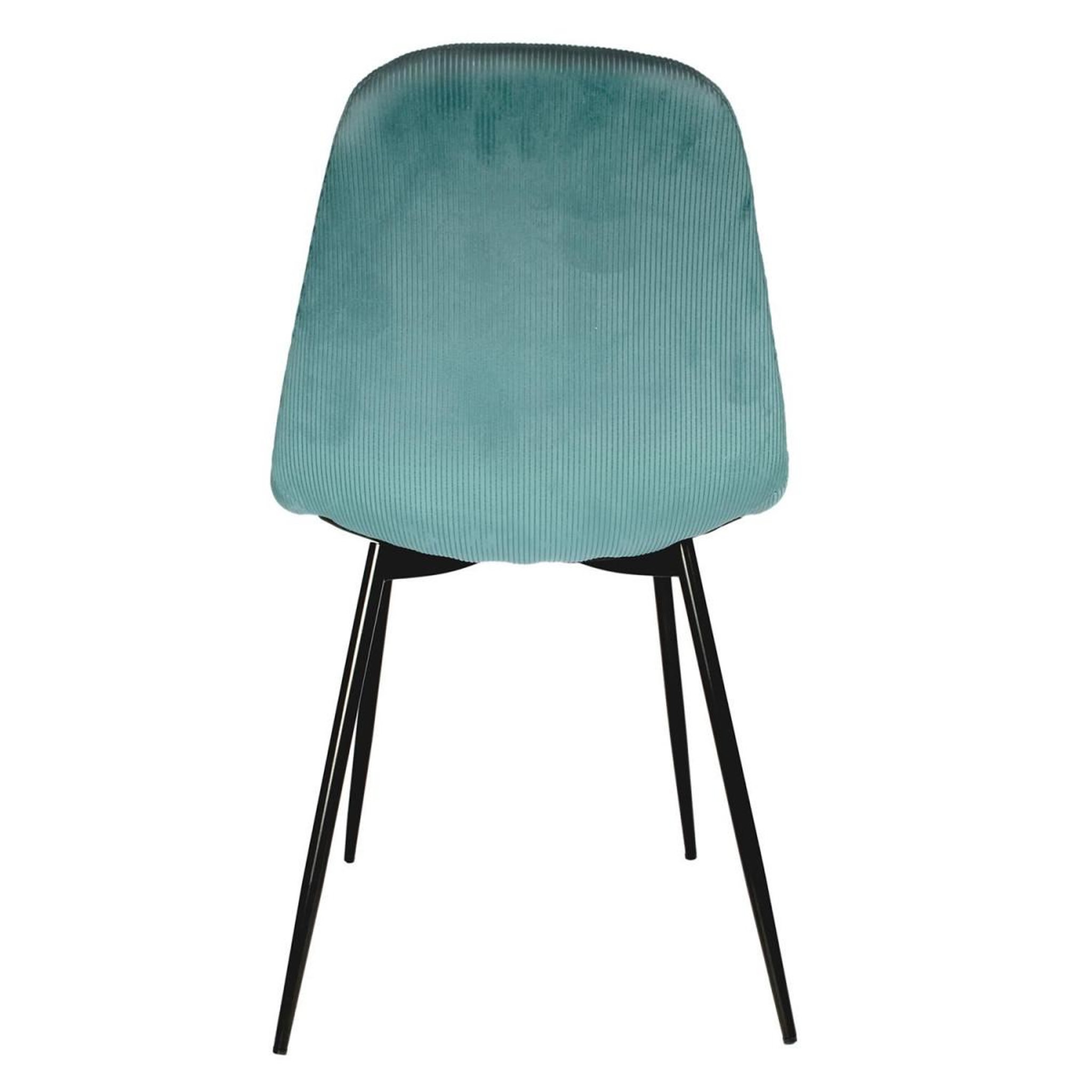 Voir la diapositive 5 : The Home Deco Factory Lot de 4 chaises velours  giulia  85cm bleu canard