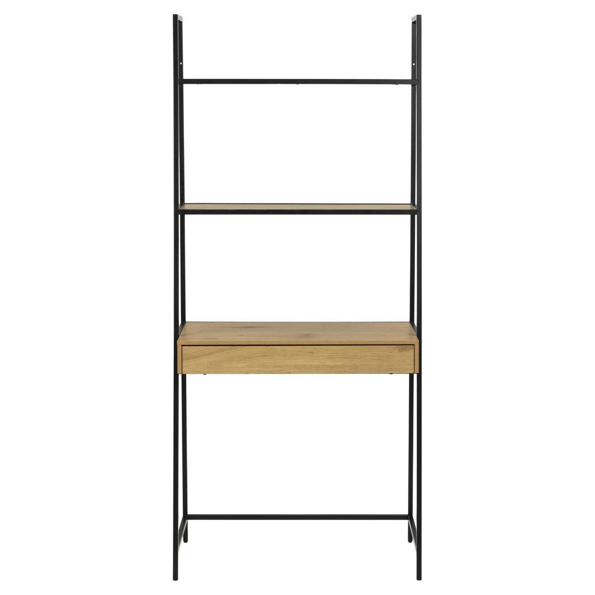 TOILINUX Bureau en MDF et Métal grand tiroir et 2 étagères