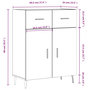 Voir la diapositive 6 : VIDAXL Buffet Blanc brillant 69,5x34x90 cm Bois d'ingenierie
